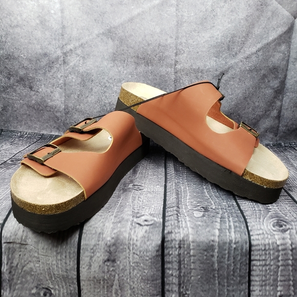 NEW Cliffs by White Mountain Slides Womens Sz. 9.5 Leather natural hide - Picture 4 of 7